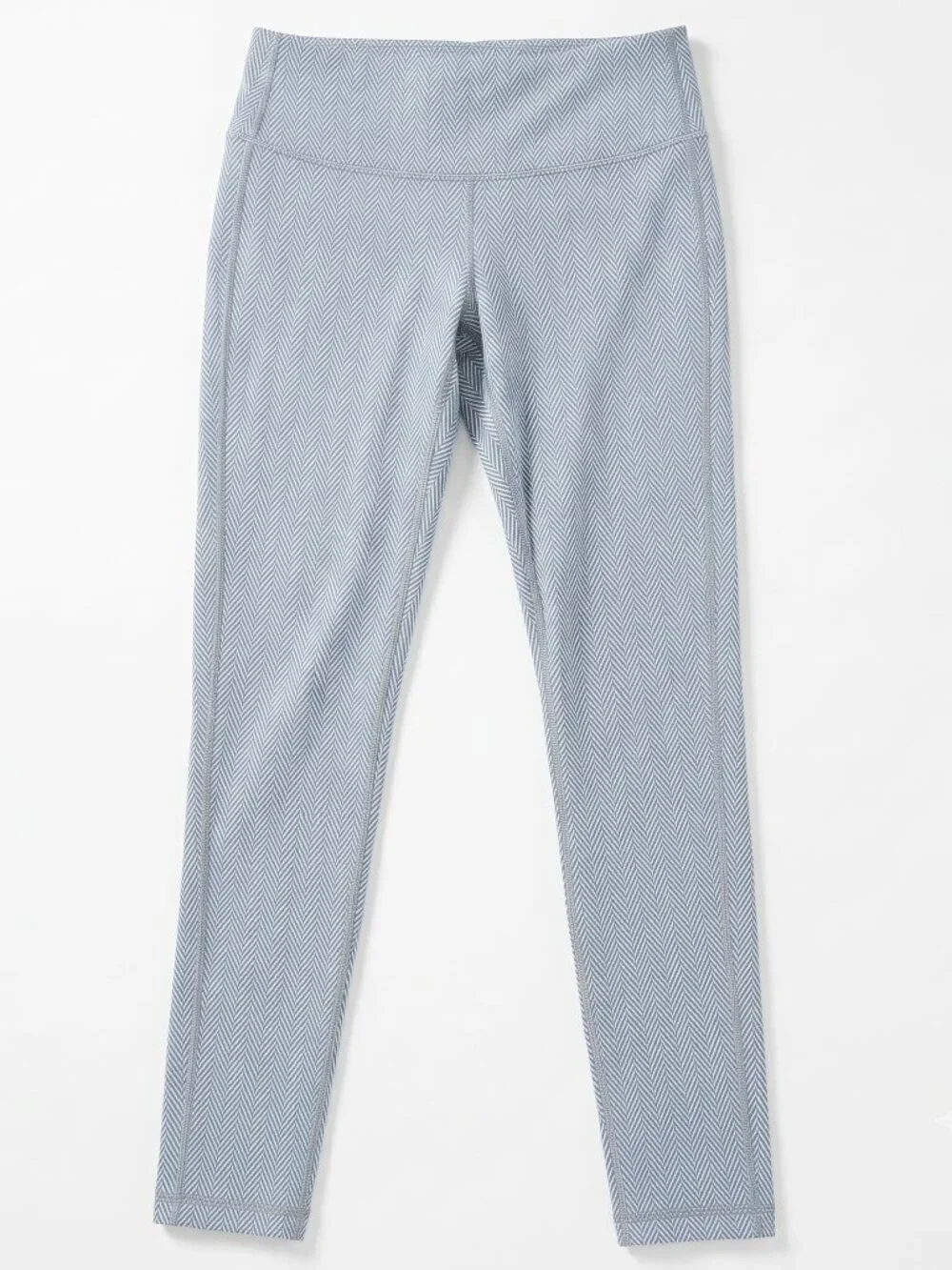 Athleta High Rise Chevron Herringbone Ankle Leggings Blue Grey Small - Picture 3 of 9